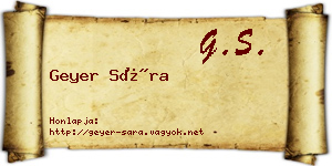 Geyer Sára névjegykártya